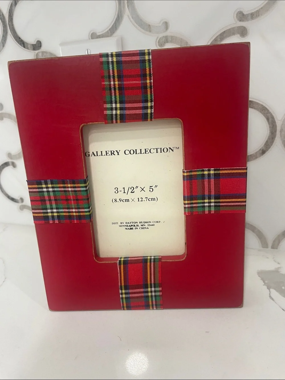 Red Plaid Accent Picture Frame